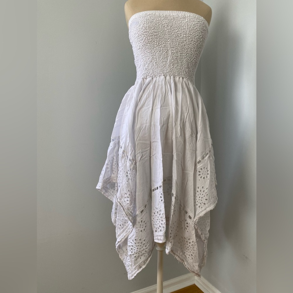 Michael Kors strapless handkerchief hem dress